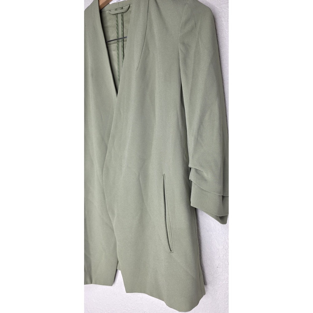 New Babaton Aritzia Power Hip Blazer Green Open Front Women 0 Career Business - Picture 4 of 9